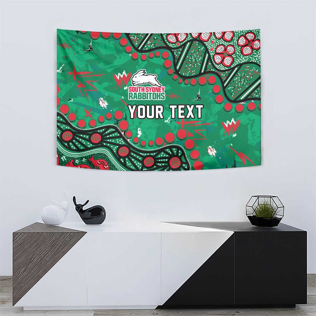 Personalized South Sydney Rabbitohs Tapestry Aboriginal Pattern with Graffiti Style Design