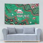 Personalized South Sydney Rabbitohs Tapestry Aboriginal Pattern with Graffiti Style Design