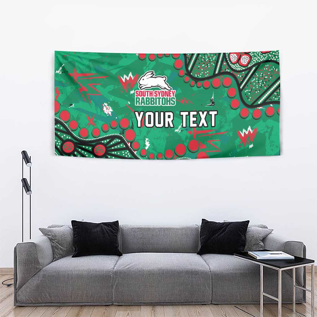Personalized South Sydney Rabbitohs Tapestry Aboriginal Pattern with Graffiti Style Design