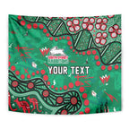 Personalized South Sydney Rabbitohs Tapestry Aboriginal Pattern with Graffiti Style Design