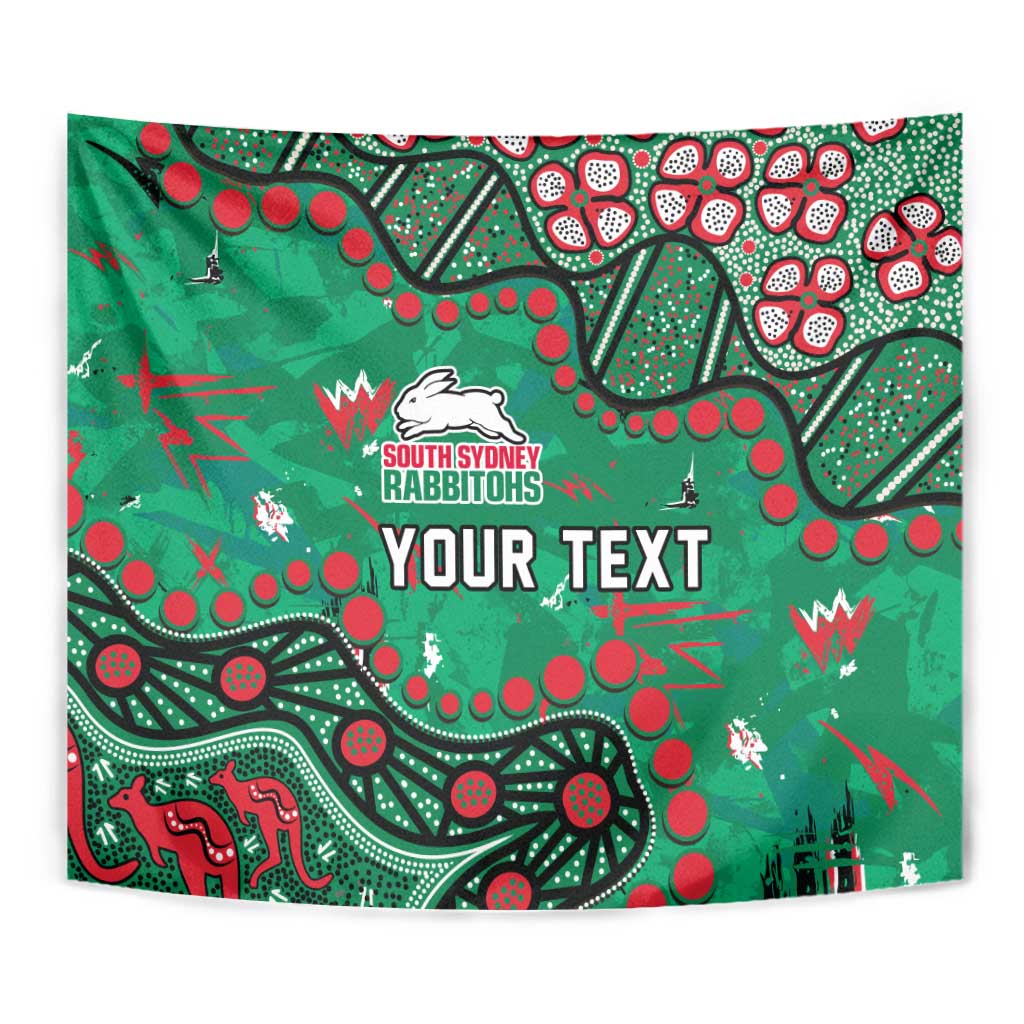 Personalized South Sydney Rabbitohs Tapestry Aboriginal Pattern with Graffiti Style Design