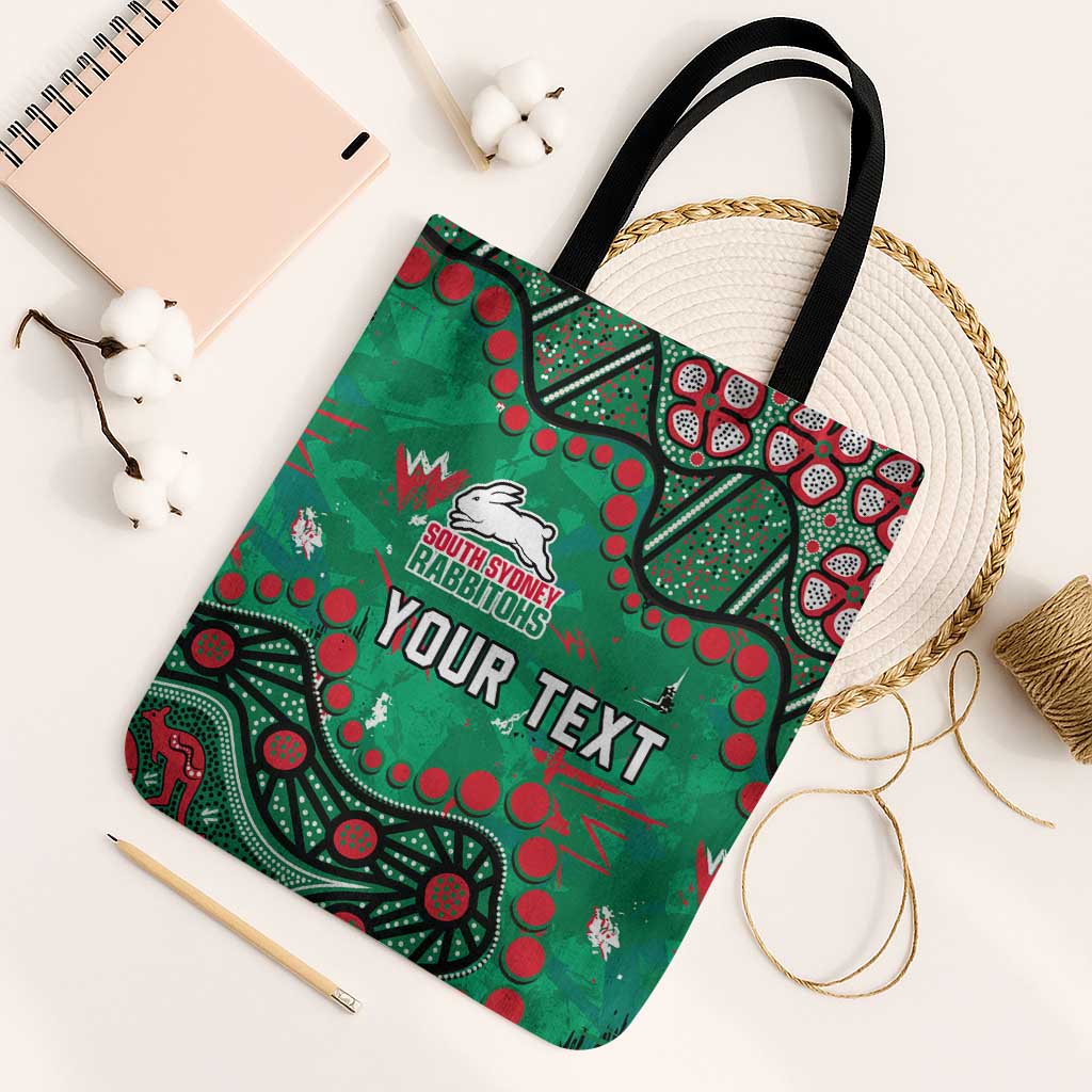 Personalized South Sydney Rabbitohs Tote Bag Aboriginal Pattern with Graffiti Style Design
