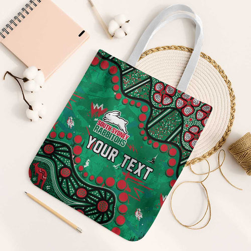 Personalized South Sydney Rabbitohs Tote Bag Aboriginal Pattern with Graffiti Style Design