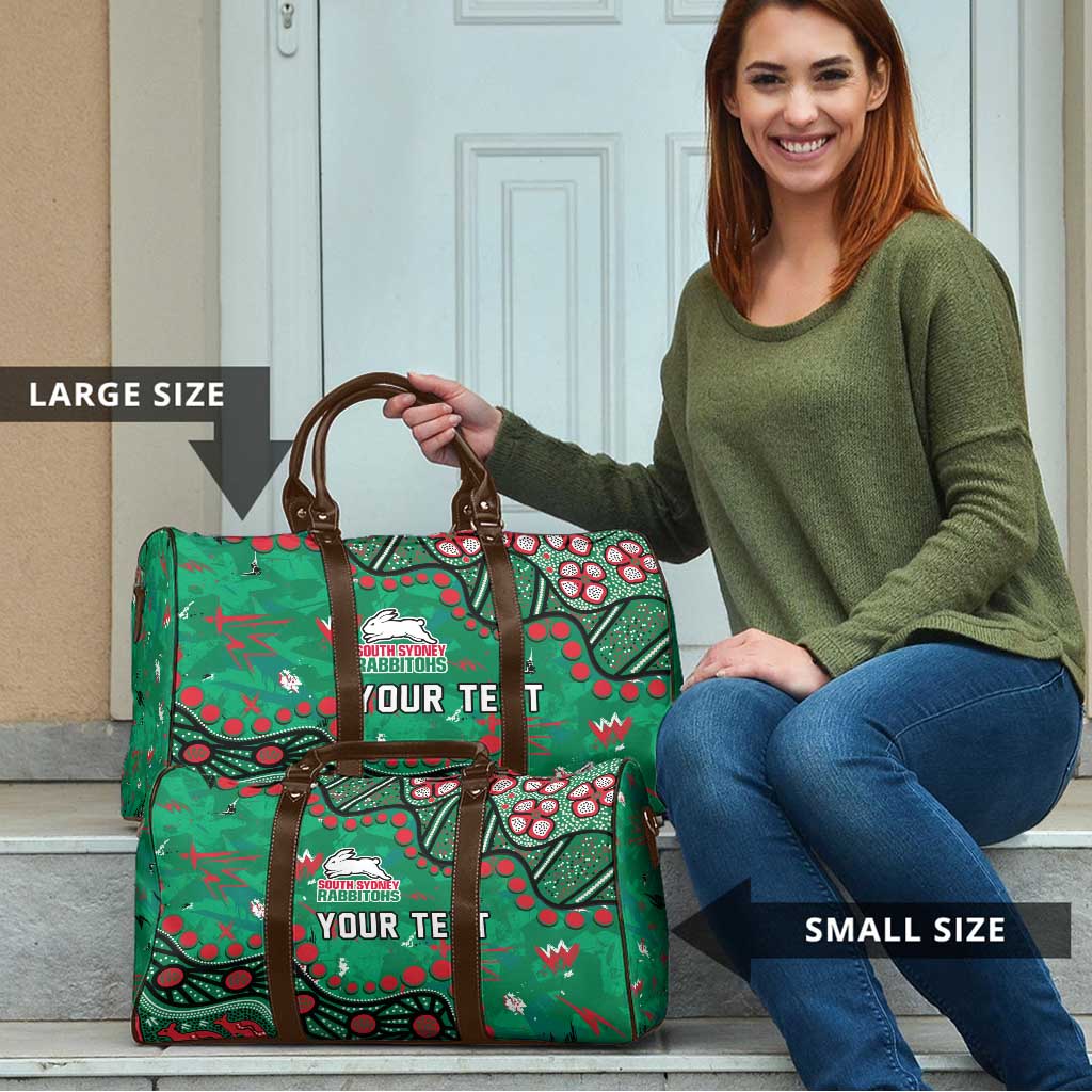 Personalized South Sydney Rabbitohs Travel Bag Aboriginal Pattern with Graffiti Style Design