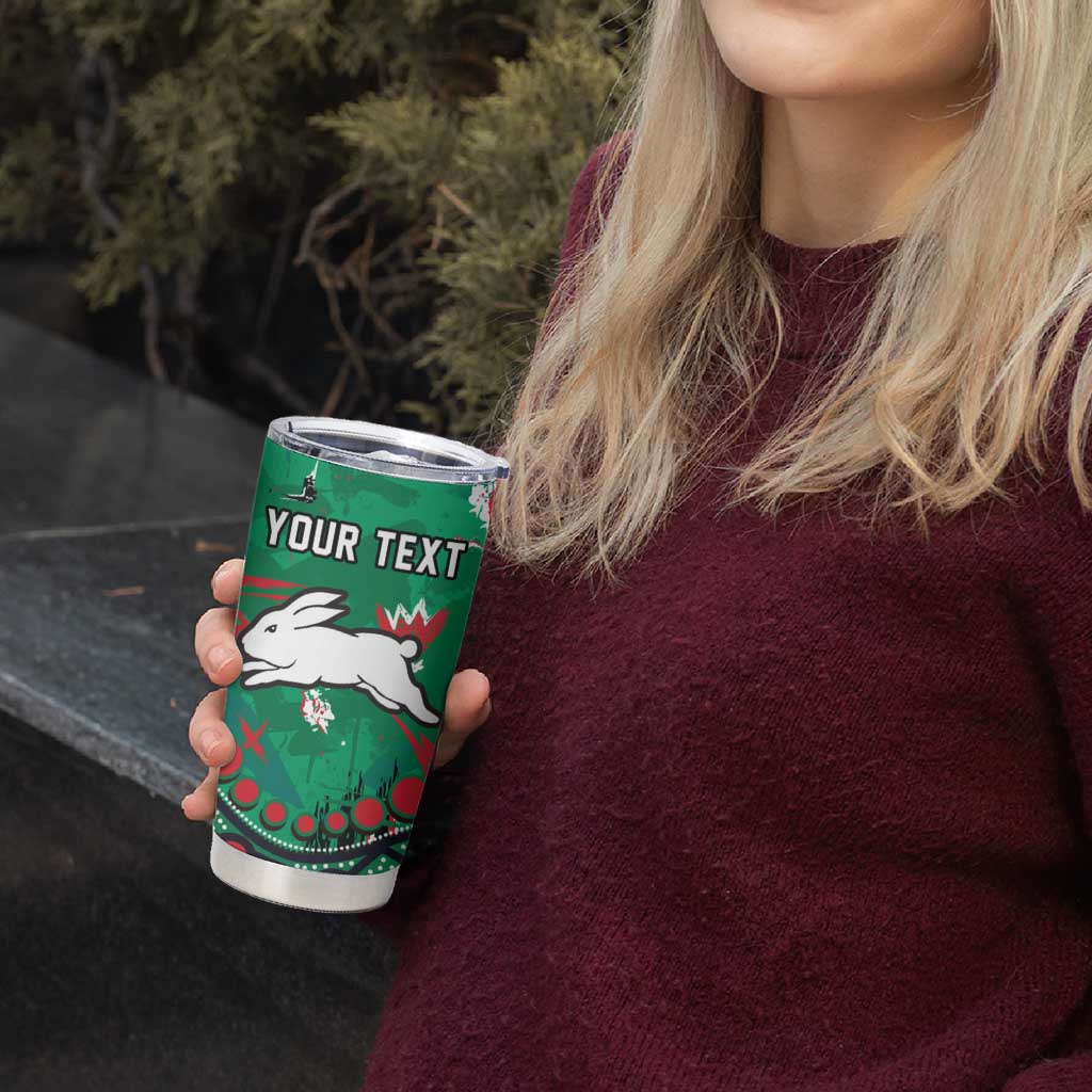 Personalized South Sydney Rabbitohs Tumbler Cup Aboriginal Pattern with Graffiti Style Design