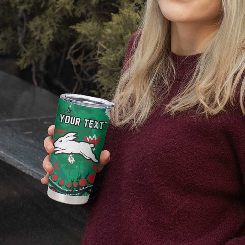 Personalized South Sydney Rabbitohs Tumbler Cup Aboriginal Pattern with Graffiti Style Design