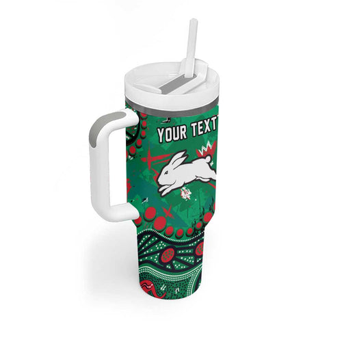 Personalized South Sydney Rabbitohs Tumbler With Handle Aboriginal Pattern with Graffiti Style Design