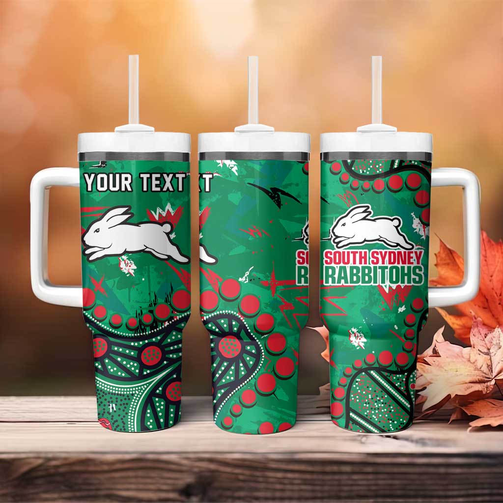 Personalized South Sydney Rabbitohs Tumbler With Handle Aboriginal Pattern with Graffiti Style Design