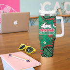 Personalized South Sydney Rabbitohs Tumbler With Handle Aboriginal Pattern with Graffiti Style Design