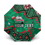 Personalized South Sydney Rabbitohs Umbrella Aboriginal Pattern with Graffiti Style Design