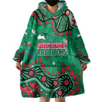 Personalized South Sydney Rabbitohs Wearable Blanket Hoodie Aboriginal Pattern with Graffiti Style Design