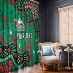Personalized South Sydney Rabbitohs Window Curtain Aboriginal Pattern with Graffiti Style Design