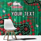Personalized South Sydney Rabbitohs Window Curtain Aboriginal Pattern with Graffiti Style Design