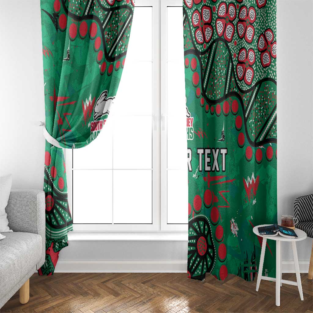 Personalized South Sydney Rabbitohs Window Curtain Aboriginal Pattern with Graffiti Style Design