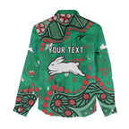 Personalized South Sydney Rabbitohs Women Casual Shirt Aboriginal Pattern with Graffiti Style Design