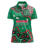 Personalized South Sydney Rabbitohs Women Polo Shirt Aboriginal Pattern with Graffiti Style Design