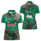 Personalized South Sydney Rabbitohs Women Polo Shirt Aboriginal Pattern with Graffiti Style Design
