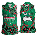 Personalized South Sydney Rabbitohs Women Sleeveless Polo Shirt Aboriginal Pattern with Graffiti Style Design