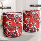 Personalized St. George Illawarra Dragons Laundry Basket Aboriginal Pattern with Graffiti Style Design