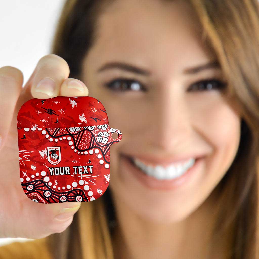Personalized St. George Illawarra Dragons AirPods Case Aboriginal Pattern with Graffiti Style Design