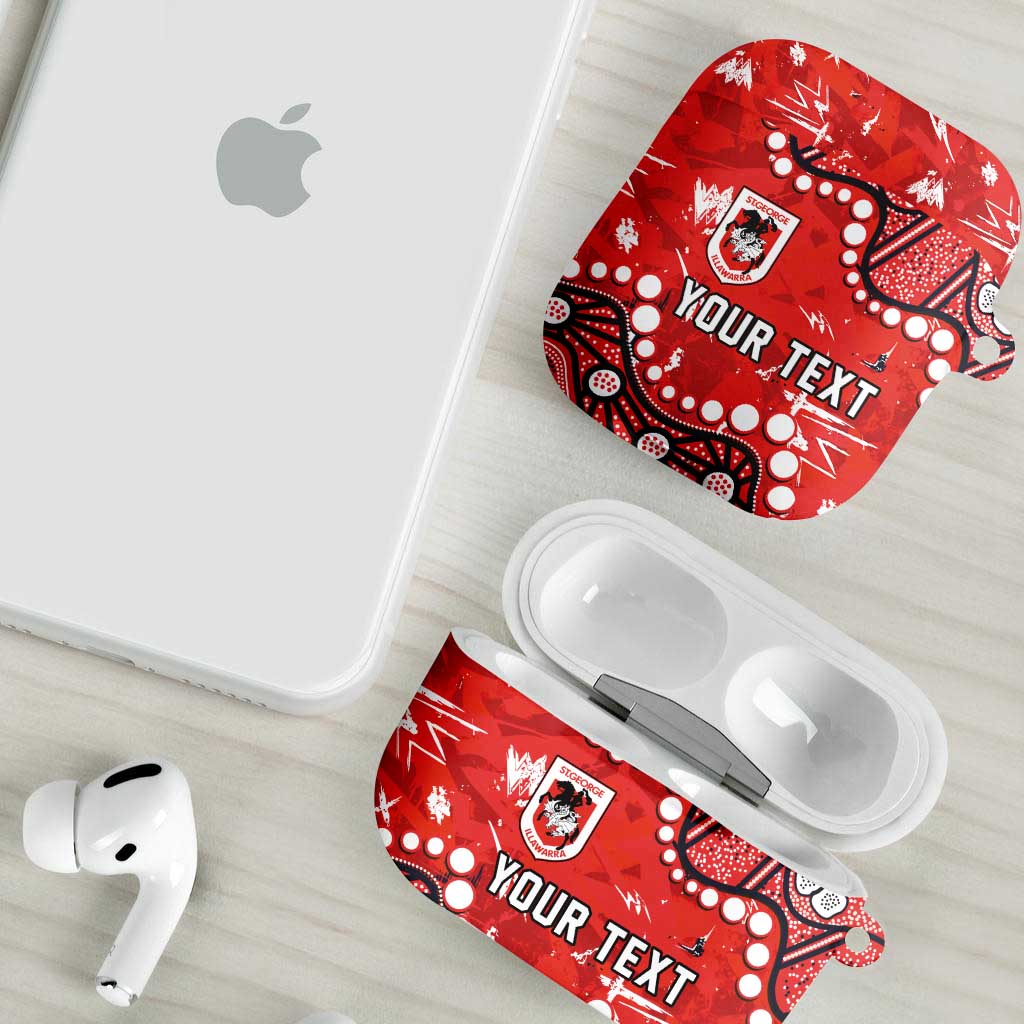 Personalized St. George Illawarra Dragons AirPods Case Aboriginal Pattern with Graffiti Style Design