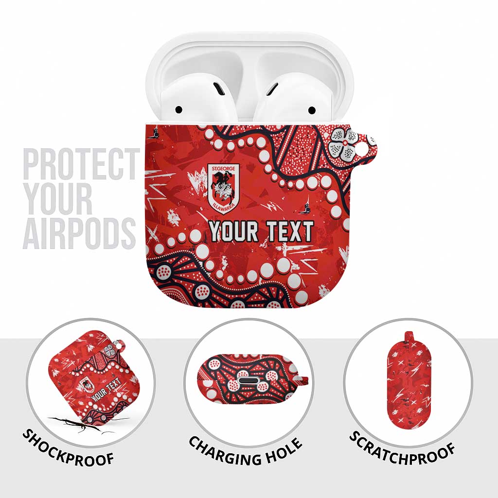 Personalized St. George Illawarra Dragons AirPods Case Aboriginal Pattern with Graffiti Style Design