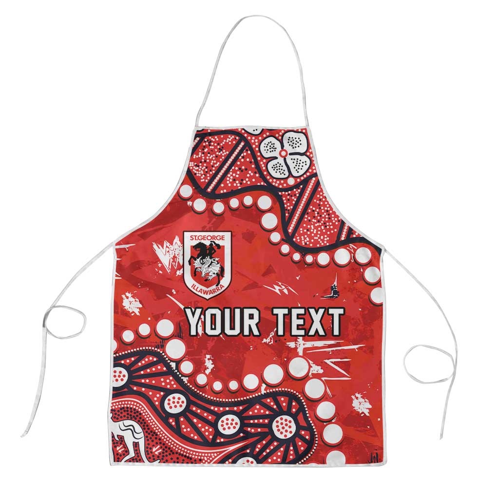 Personalized St. George Illawarra Dragons Apron Aboriginal Pattern with Graffiti Style Design
