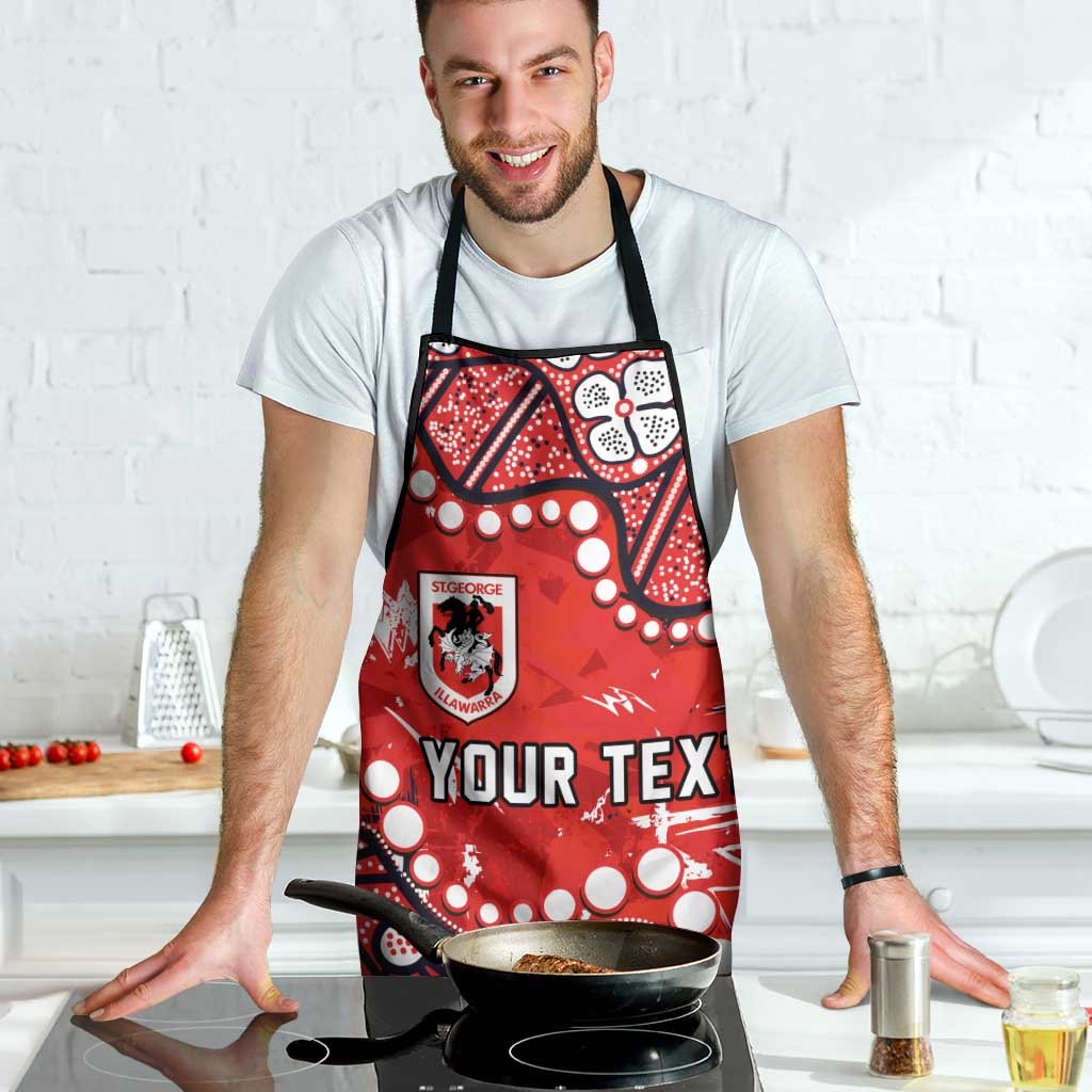 Personalized St. George Illawarra Dragons Apron Aboriginal Pattern with Graffiti Style Design