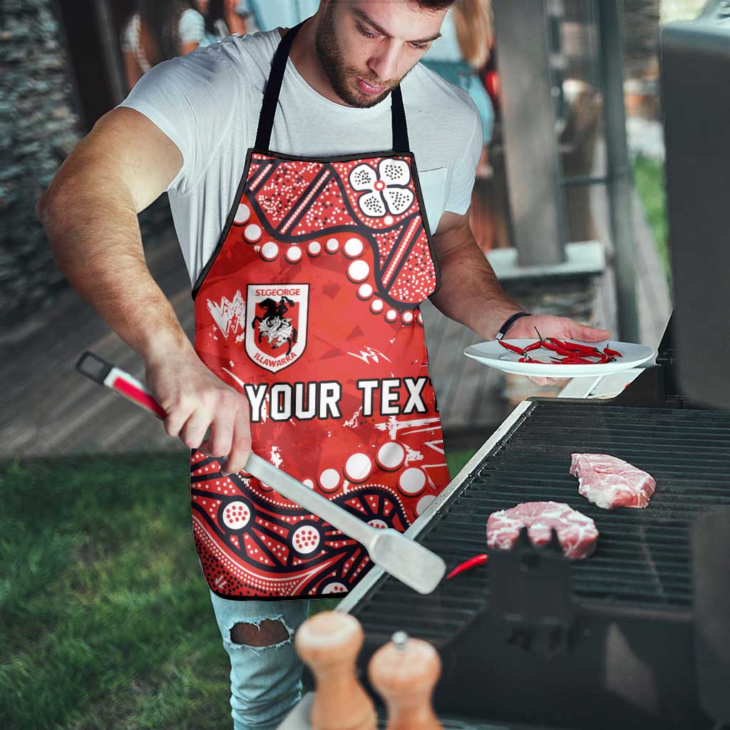 Personalized St. George Illawarra Dragons Apron Aboriginal Pattern with Graffiti Style Design