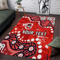 Personalized St. George Illawarra Dragons Area Rug Aboriginal Pattern with Graffiti Style Design