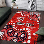 Personalized St. George Illawarra Dragons Area Rug Aboriginal Pattern with Graffiti Style Design