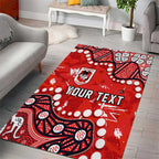 Personalized St. George Illawarra Dragons Area Rug Aboriginal Pattern with Graffiti Style Design