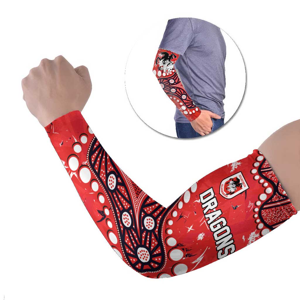 Personalized St. George Illawarra Dragons Arm Sleeves Aboriginal Pattern with Graffiti Style Design