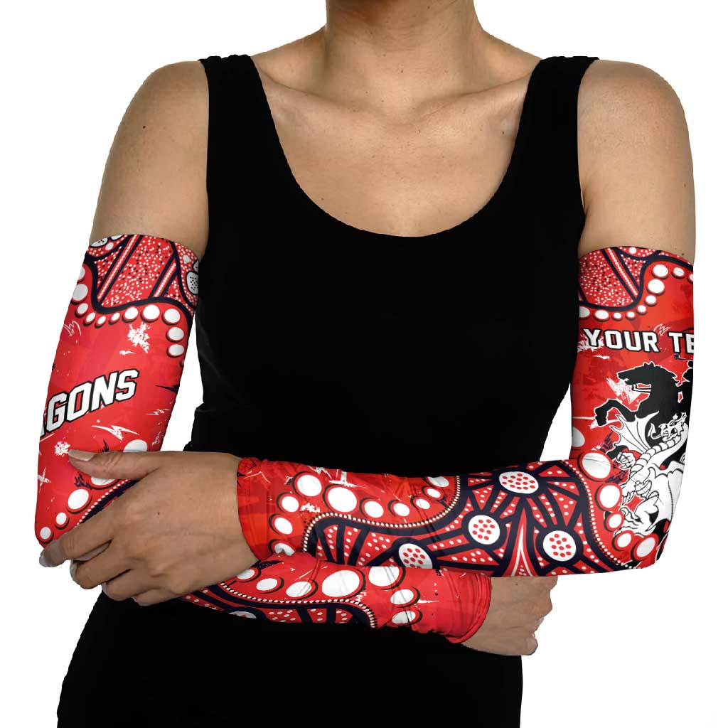 Personalized St. George Illawarra Dragons Arm Sleeves Aboriginal Pattern with Graffiti Style Design