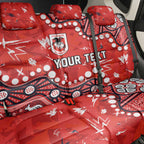 Personalized St. George Illawarra Dragons Back Car Seat Cover Aboriginal Pattern with Graffiti Style Design