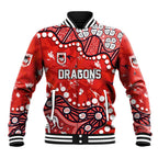 Personalized St. George Illawarra Dragons Baseball Jacket Aboriginal Pattern with Graffiti Style Design