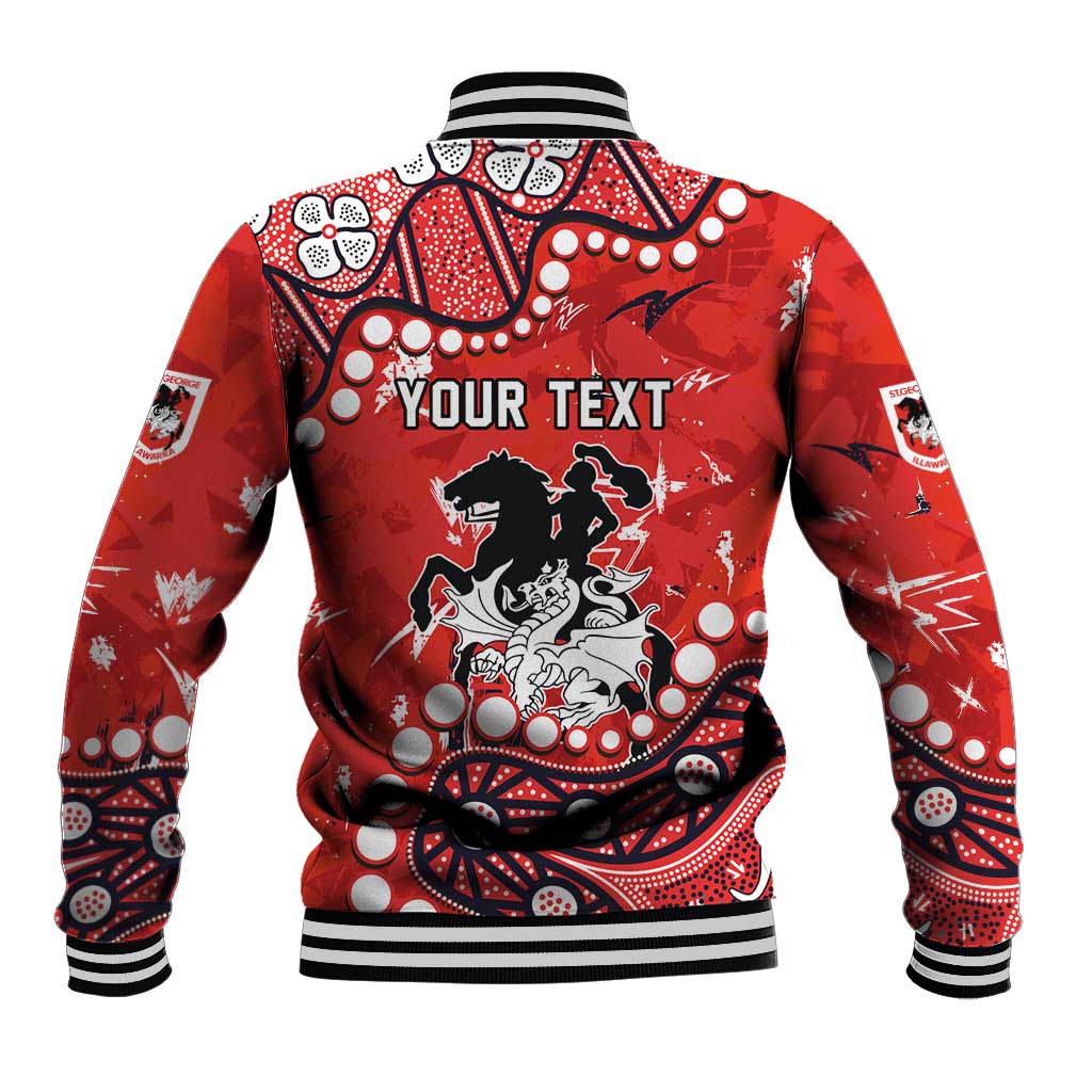 Personalized St. George Illawarra Dragons Baseball Jacket Aboriginal Pattern with Graffiti Style Design