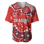 Personalized St. George Illawarra Dragons Baseball Jersey Aboriginal Pattern with Graffiti Style Design