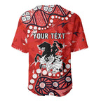 Personalized St. George Illawarra Dragons Baseball Jersey Aboriginal Pattern with Graffiti Style Design