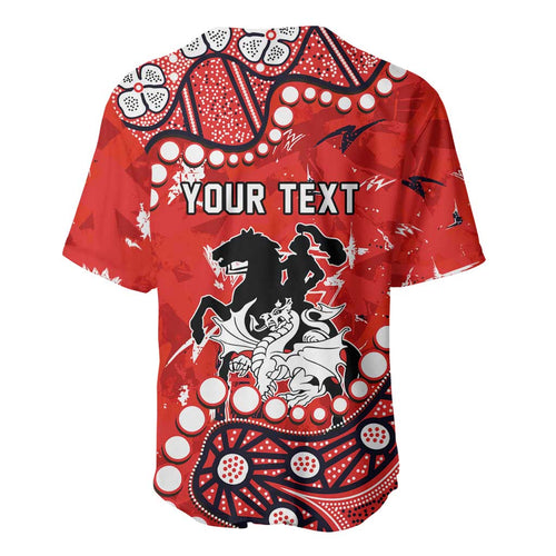 Personalized St. George Illawarra Dragons Baseball Jersey Aboriginal Pattern with Graffiti Style Design