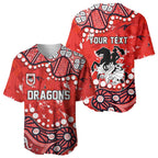 Personalized St. George Illawarra Dragons Baseball Jersey Aboriginal Pattern with Graffiti Style Design