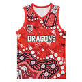 Personalized St. George Illawarra Dragons Basketball Jersey Aboriginal Pattern with Graffiti Style Design
