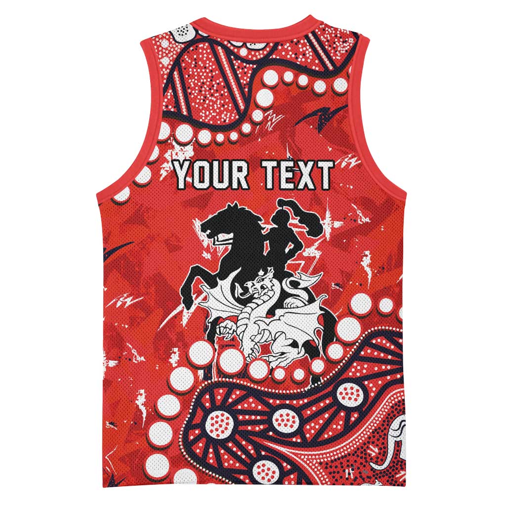 Personalized St. George Illawarra Dragons Basketball Jersey Aboriginal Pattern with Graffiti Style Design