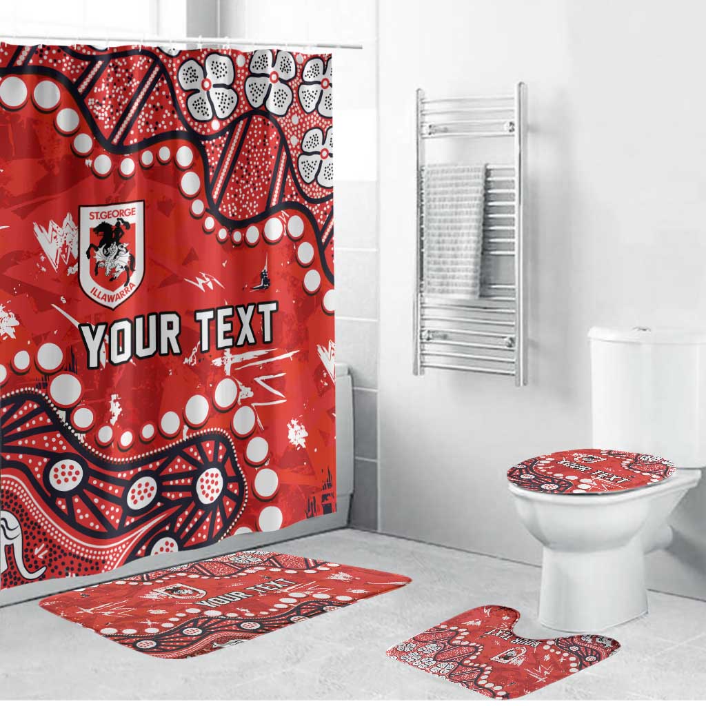 Personalized St. George Illawarra Dragons Bathroom Set Aboriginal Pattern with Graffiti Style Design