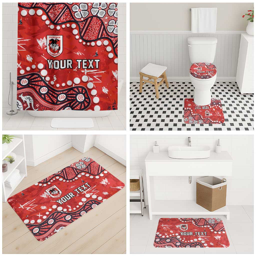 Personalized St. George Illawarra Dragons Bathroom Set Aboriginal Pattern with Graffiti Style Design