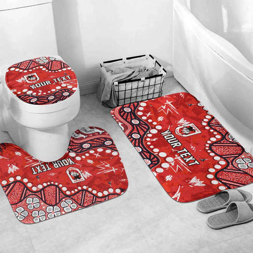 Personalized St. George Illawarra Dragons Bathroom Set Aboriginal Pattern with Graffiti Style Design