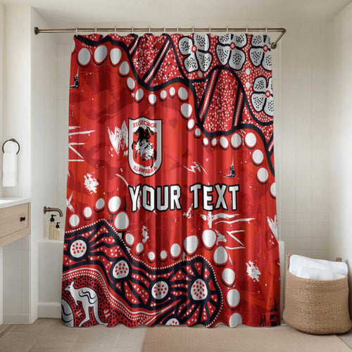 Personalized St. George Illawarra Dragons Bathroom Set Aboriginal Pattern with Graffiti Style Design