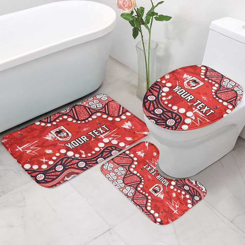 Personalized St. George Illawarra Dragons Bathroom Set Aboriginal Pattern with Graffiti Style Design