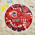 Personalized St. George Illawarra Dragons Beach Blanket Aboriginal Pattern with Graffiti Style Design