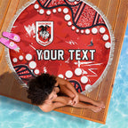 Personalized St. George Illawarra Dragons Beach Blanket Aboriginal Pattern with Graffiti Style Design